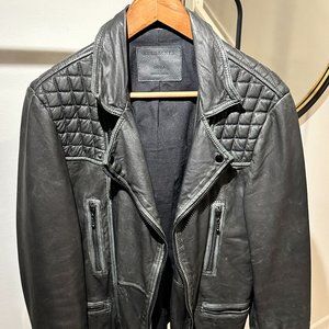 All Saints Cargo Biker Leather Jacket